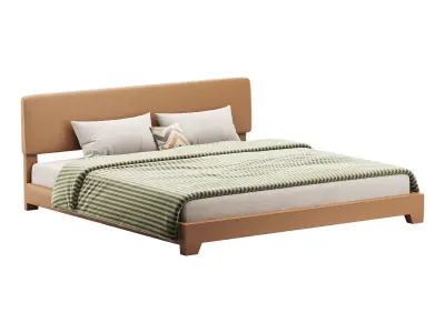 Einfach King Upholstered Platform Bed 3D model