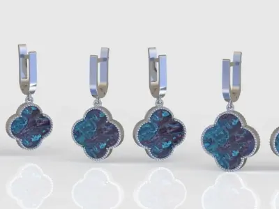 Earrings model 3D printable model 0217-12 3D print model