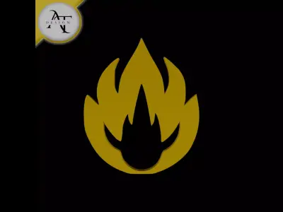 Simple Flame Symbol - 2D Art Free 3D print model 45