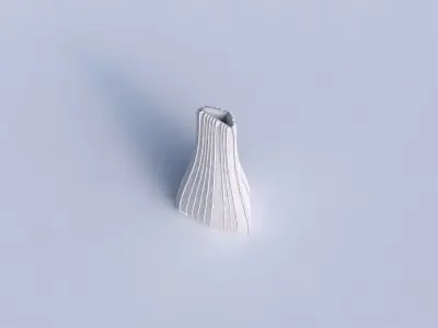 Vase grounded tilted triangle with strange tiles 3D print model