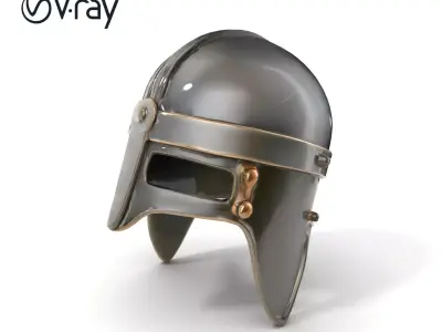 Medieval Nasal Helm Armor model pack Low-poly 3D model