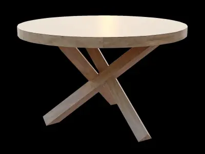 Table wooden 3 Low-poly 3D model