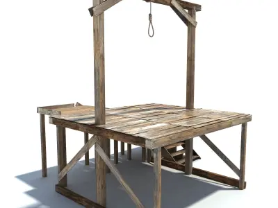 Low Poly Wild West Gallow Low-poly 3D model