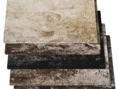 Shaggy rug Whisper Black Low-poly 3D model