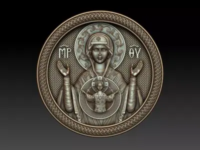 Mother of god with child 3D model