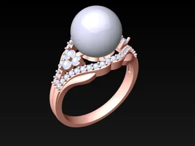 Pearl Ring - Womens Rings  - N720108 3D print model
