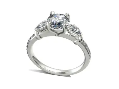 JEWELRY ENGAGEMENT RING STL FILE FOR DOWNLOAD AND PRINT- CC46 3D print model