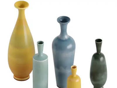 Berndt Friberg Set of five vases -1950 3D model