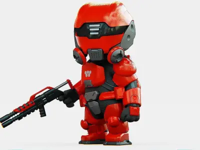 TOON TROOPER MORGAN  Rigged for Unreal Engine - Unity - MIXAMO  3D model