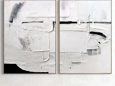 Plaster Two Photo Frame 142 Low-poly 3D model