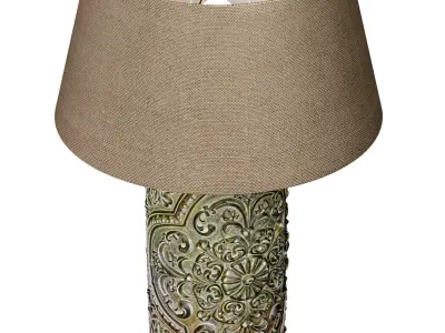 Green Copper Arabic Oriental Nightstand bedside Metal Table Lamp 3D model