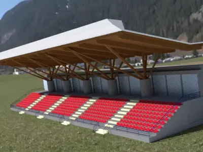 Stadium Seating Tribune 3D model 3D model