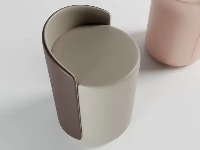 Upholstered Stool 3D model