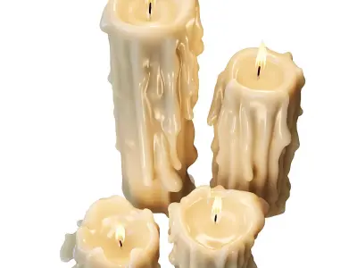 Candles set 3D model