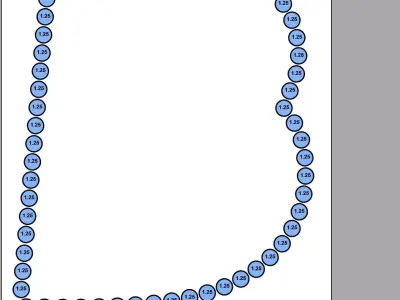 B Pendant Gems Outline and Textured Low Relief 3D print model 3D print model