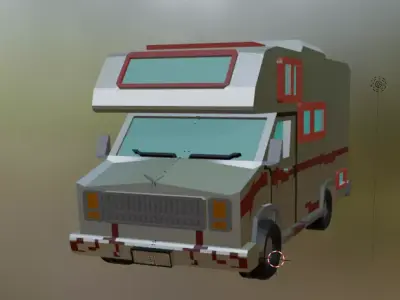 CARAVAN LOW POLY STYLE Low-poly 3D model