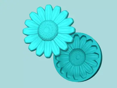 Sunflower 01 - Silicone Mold Maker - Template 3D print model
