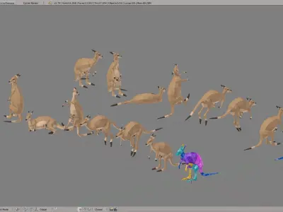 Kangaroos kangaroo Low-poly 3D model