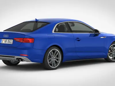 Audi S5 Coupe 2018 detailed interior 3D model