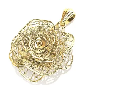 Direct Casting Flower Pendant 3D model Texture 3D print model