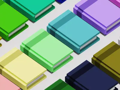 Books Voxel Free low-poly 3D model