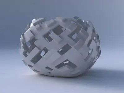 Bowl semi-quadratic with cuts and bulges 3D print model