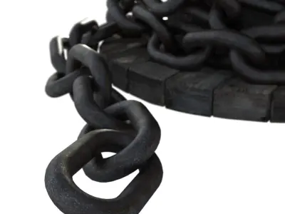 3D model Steel Chain and Spool 3D model