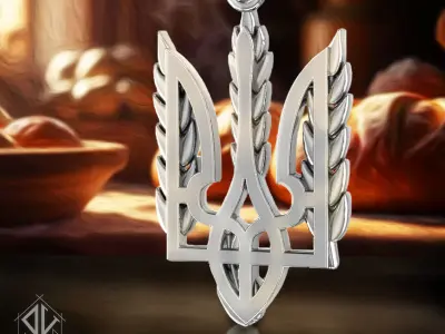 Ukrainian trident pendant 3D print model