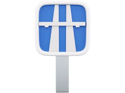  3d motorway sign  cartoon icon 3D model