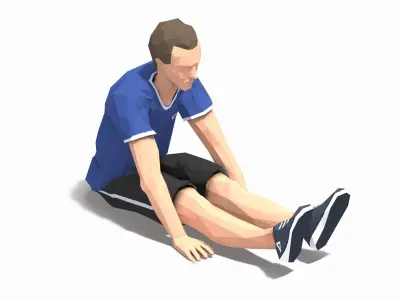 sitting leg raises Exercise Man Animation Low-poly 3D model
