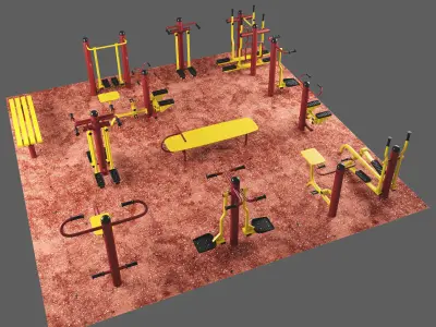 Outdoor Gym Set 001 3D model