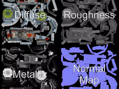 Futuristic SciFi Device Model Pack Low-poly 3D model