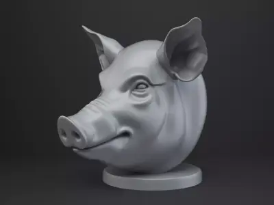 Pig Bust - Animal Figurine 3D print model purchase