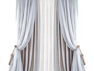 Curtains569 curtains Low-poly 3D model