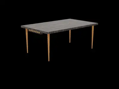 Office Table Big Free low-poly 3D model