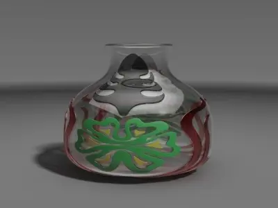 Decorated Glass Jar Free 3D model