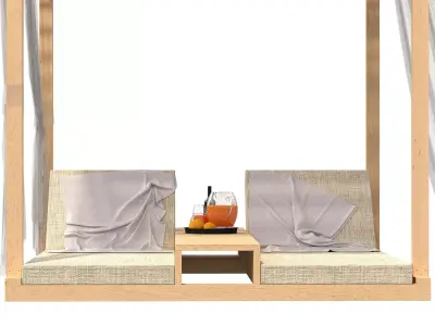 Relaxing Canopy - Modern Outdoor Lounge 3D Scene Low-poly 3D model