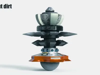 Sci fi Mechanical robot Machine Low-poly 3D model