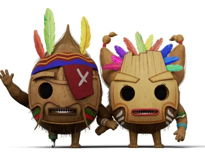 Coco Mama and Papa Rigged Low-poly 3D model