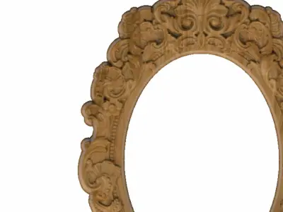 Carved picture frame STL 3D model 6