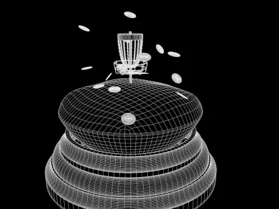 Frisbee Golf Snow Globe 3D model