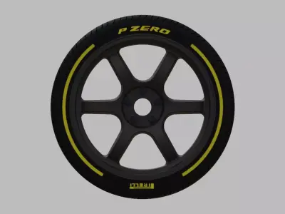 Miniature Konig Hexaform Rim and Tire - 3d Print - No Texture 3D print model