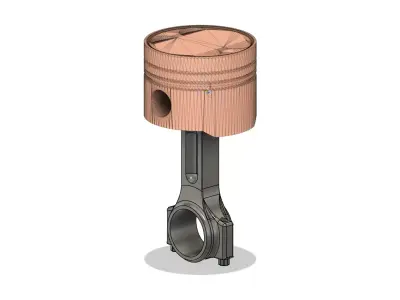 Connecting rod and piston  3D print model