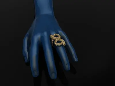 AR-TRK-Z061 gold ring 3D print model