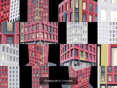  Building set 4 3D Model Collection
