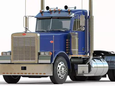 Truck 379 with interior  3D model