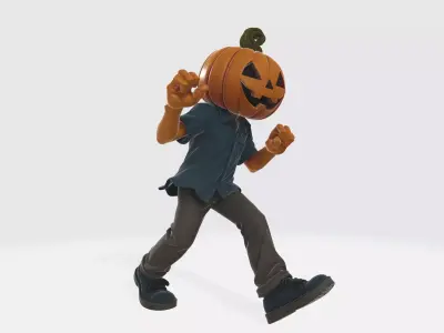 Halloween Pumpkin Head Figurine Spooky Decoration  3D print model