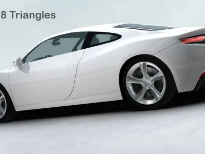 Generic Sports Car Realtime Low-poly 3D model