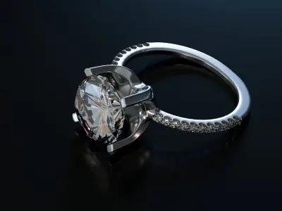 Elegant Diamond Ring - 3D Model Blender Free 3D model