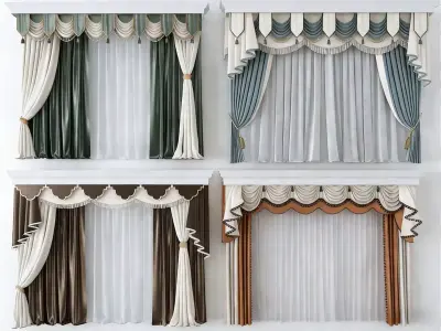 Modern European-style Curtains 3D model